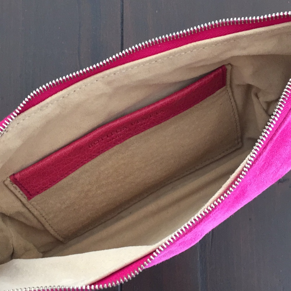 Bottega Veneta Hot Pink Suede Shoulder Bag - Picture 6 of 7